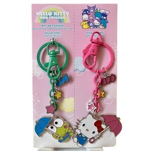 Hello Kitty & Keroppi BFF Keychain/Bag Charm Set – Sanrio 🐸🎀